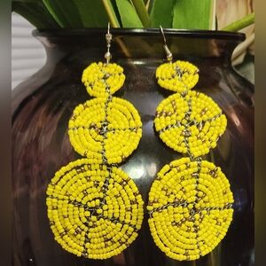 Beaded handcrafted dangle hook Earrings